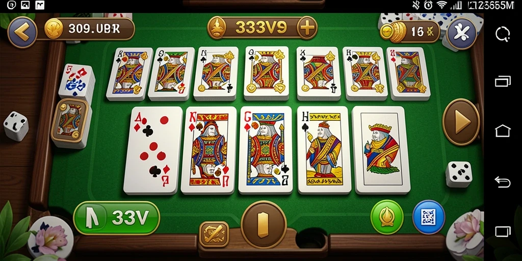 Screenshot utama 333V menampilkan gameplay Domino yang seru.