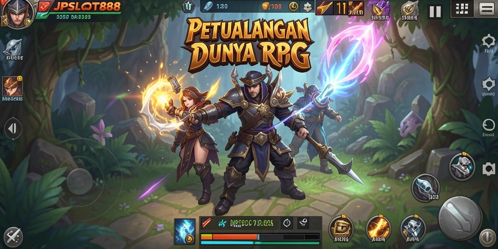 Tangkapan layar JPSLOT88 menampilkan aksi seru dalam pertempuran RPG.