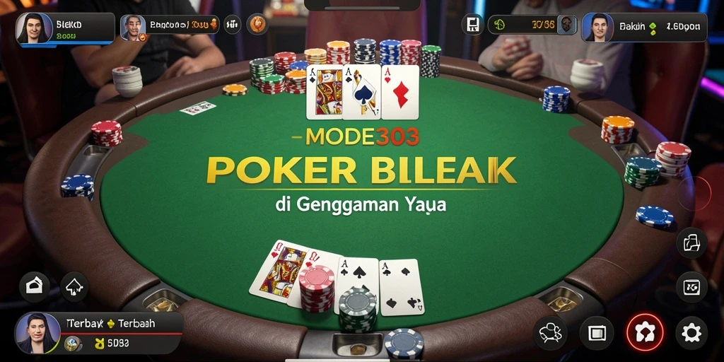Tampilan gameplay Poker yang seru dan mendebarkan di MODE303.